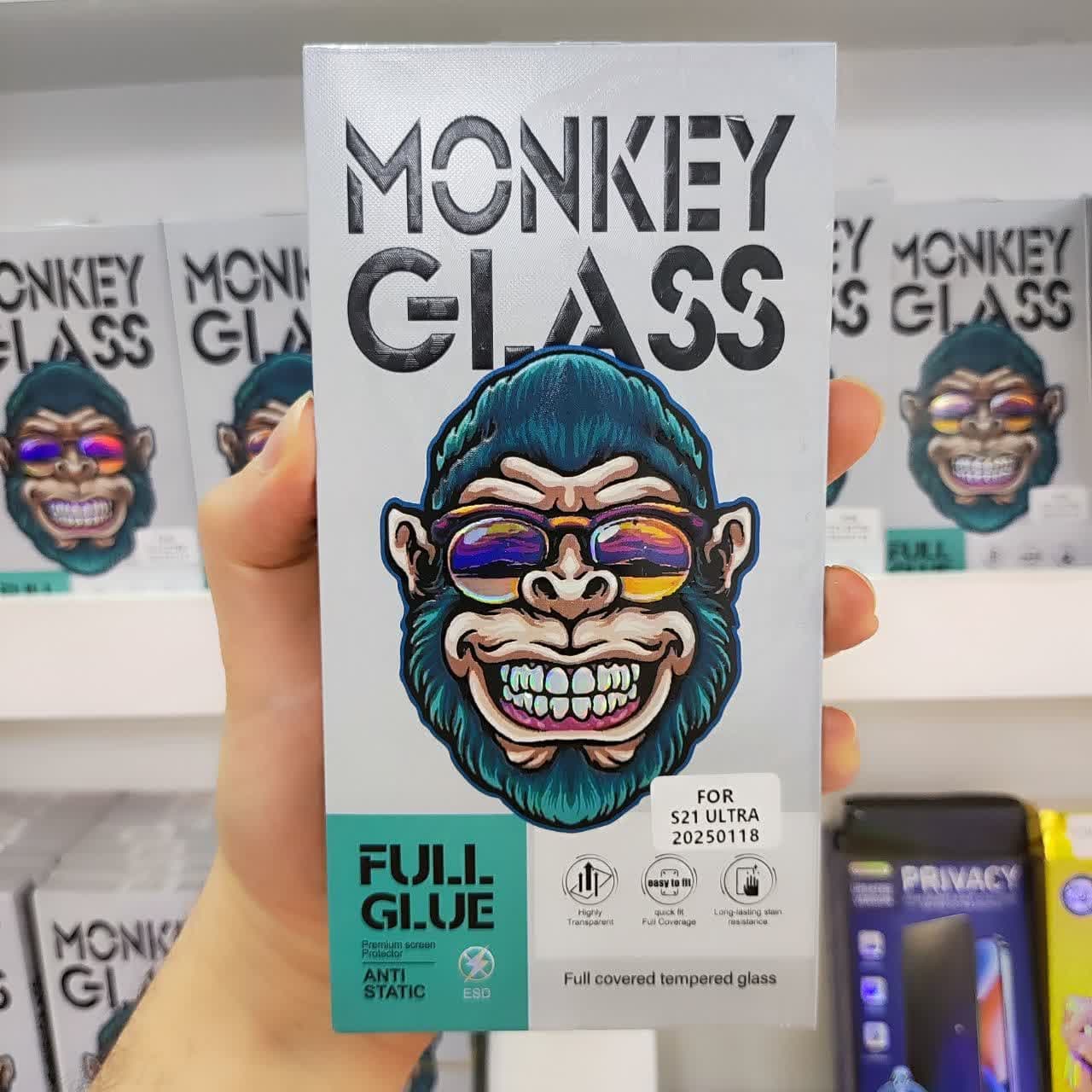 گلس گوشی مانکی مناسب سامسونگ S22 ULTRA مدل Full Glass — تصویر ۲