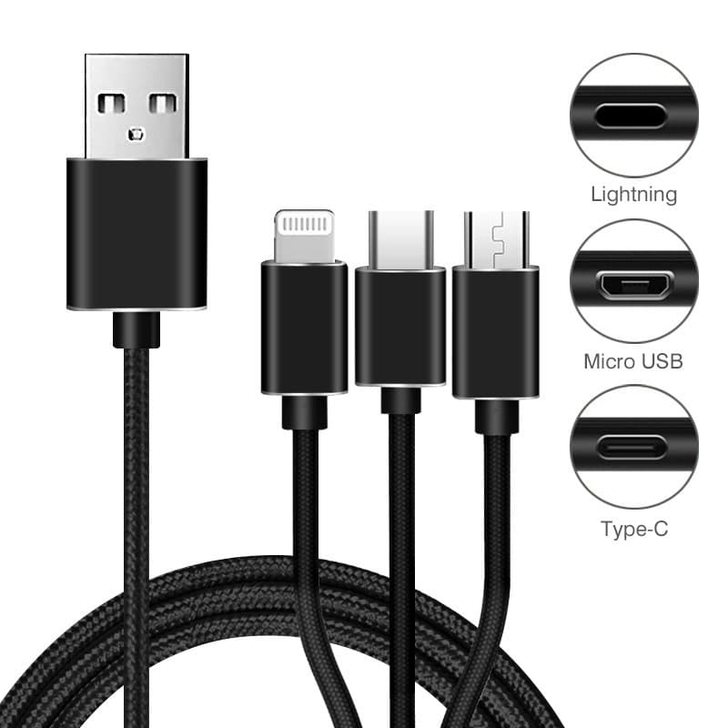 کابل 3 سر فست شارژ Camelion CDC016-BP 2.4A 1m — تصویر ۴