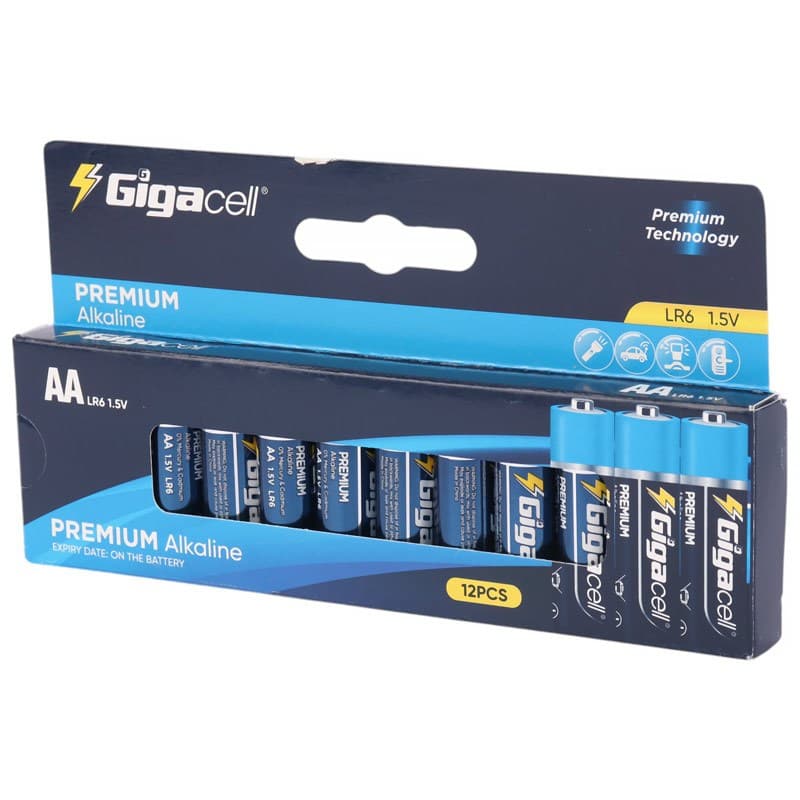پک 12 باتری قلمی Gigacell Premium Alkaline LR6 1.5V AA — تصویر ۲