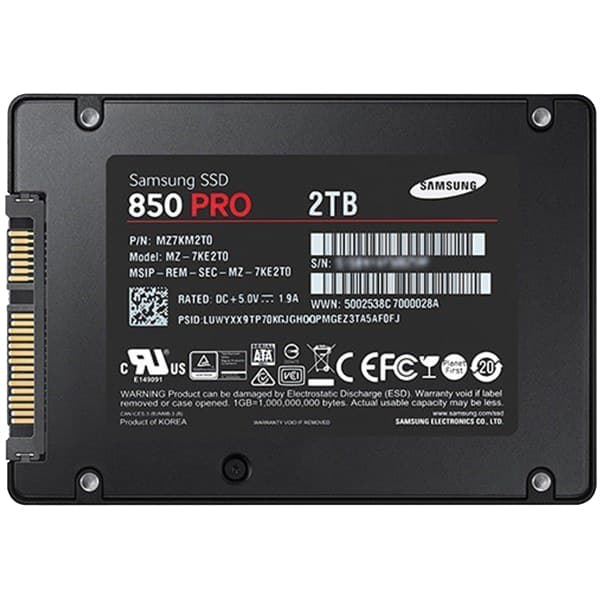 حافظه SSD سامسونگ مدل 850 پرو ظرفیت 2 ترابایت ا Samsung 850 Pro SSD Drive – 2TB — تصویر ۲