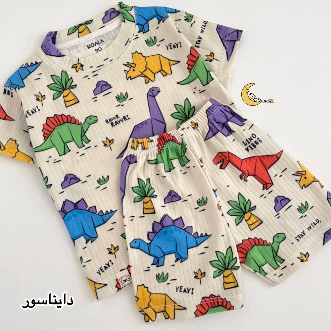ست راحتی بچگانه تیشرت و شلوارک کبریتی | ست خونگی نخ پنبه — تصویر ۱۰