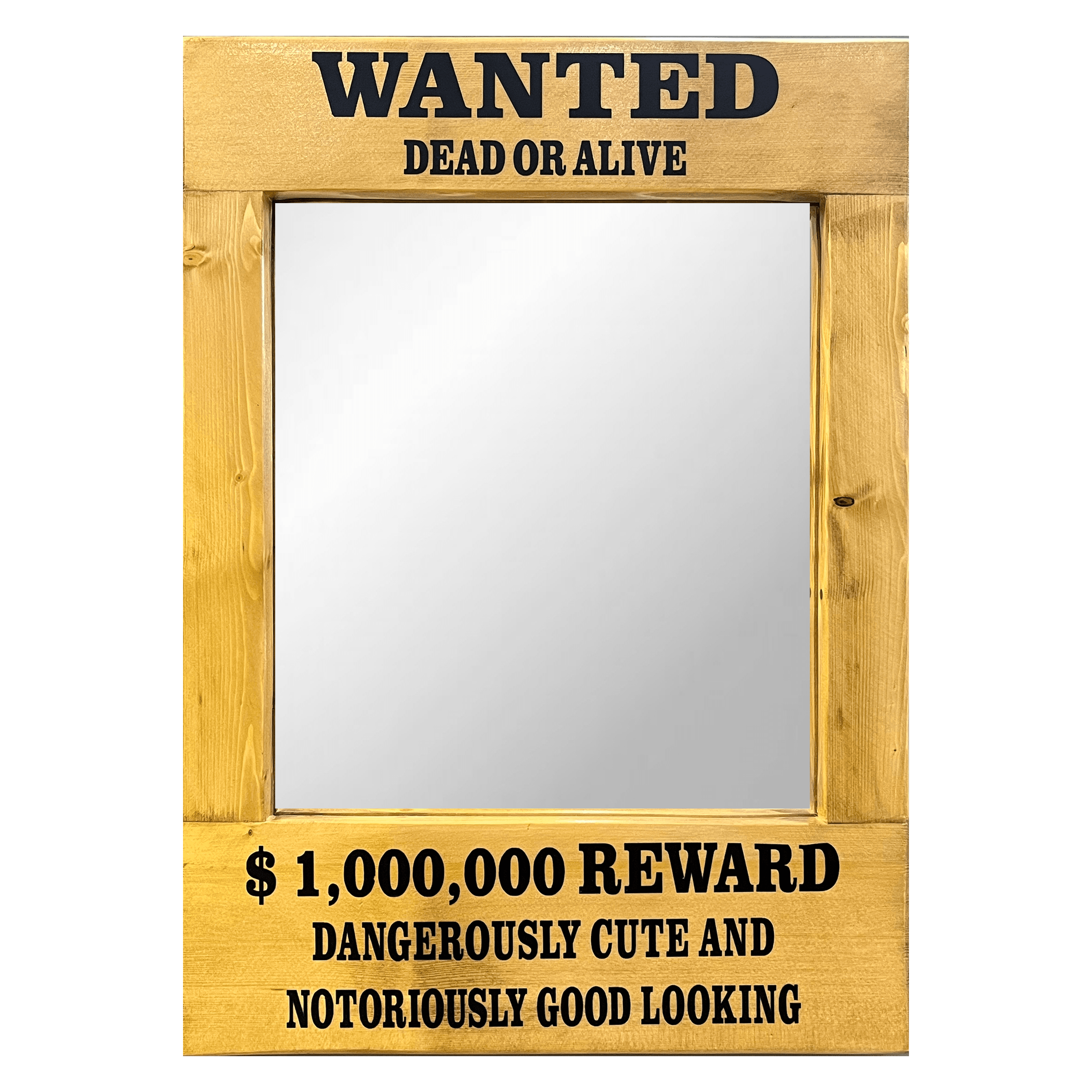 آینه دیواری طرح Wanted سایز 30×40 سانتی‌متر — تصویر ۲
