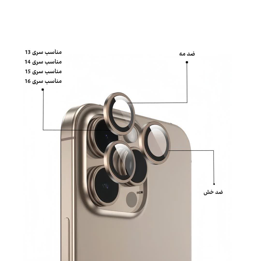 گلس لنز آیفون 15 پرو/پرومکس کازوم شابلون دار KUZOOM — تصویر ۶
