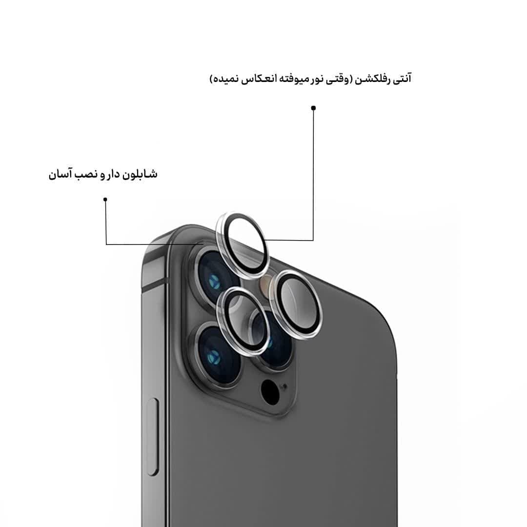 گلس لنز آیفون 15 پرو/پرومکس کازوم شابلون دار KUZOOM — تصویر ۵