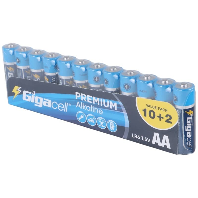 پک 2+10 باتری قلمی Gigacell Premium Alkaline LR6 1.5V AA — تصویر ۵