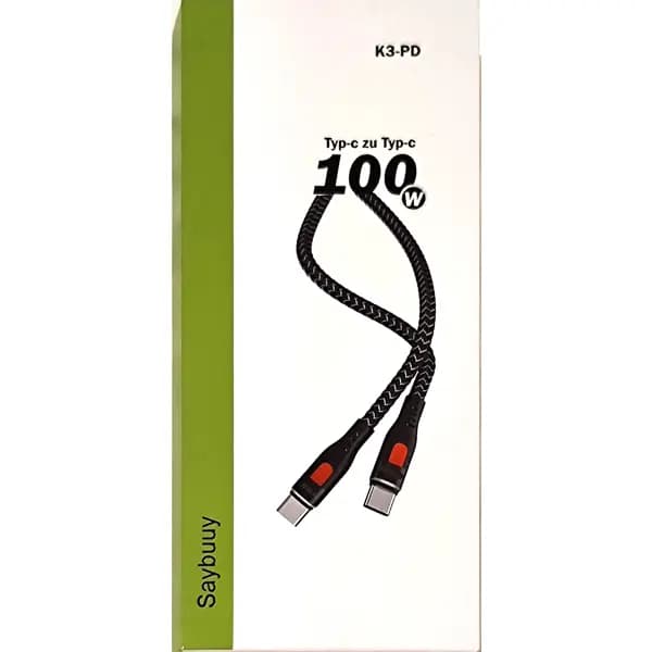 کابل 2 سر تایپ سی 100 وات سی بای مدل SAYBUUY K3-PD با گارانتی — تصویر ۳
