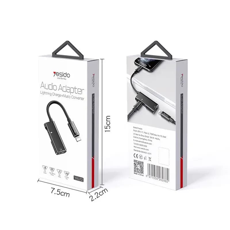 تبدیل جک 3.5 به آیفون یسیدو مدل YESIDO YAU11 AUDIO ADAPTER — تصویر ۴