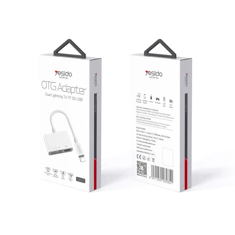 مبدل و هاب یسیدو YESIDO GS12 OTG ADAPTER — تصویر ۶