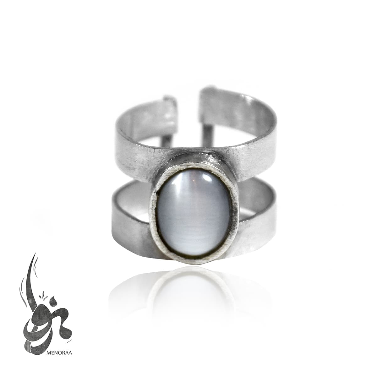 انگشتر نقره دست ساز زنانه مدل ژیکان-گالری منورا — تصویر ۴