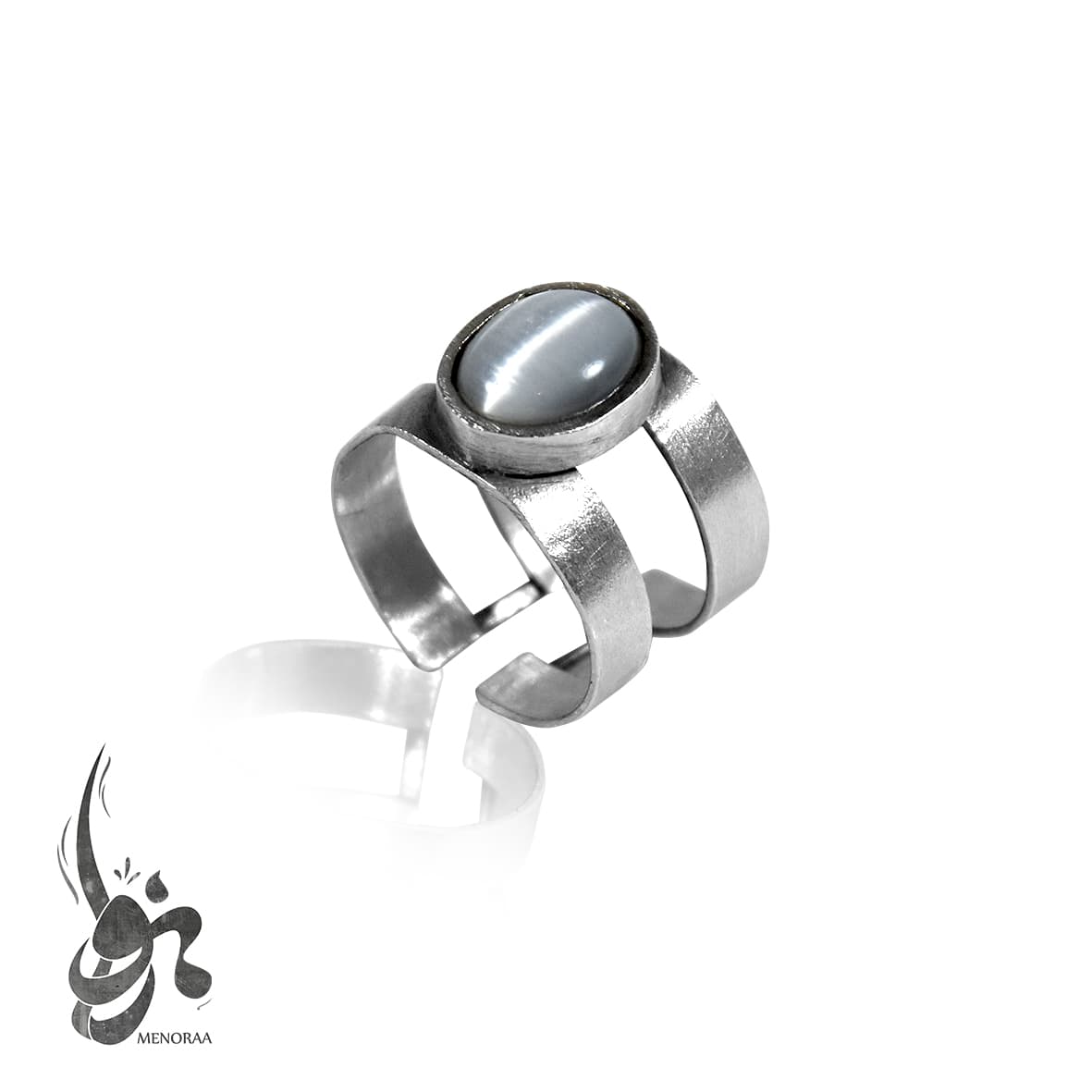 انگشتر نقره دست ساز زنانه مدل ژیکان-گالری منورا