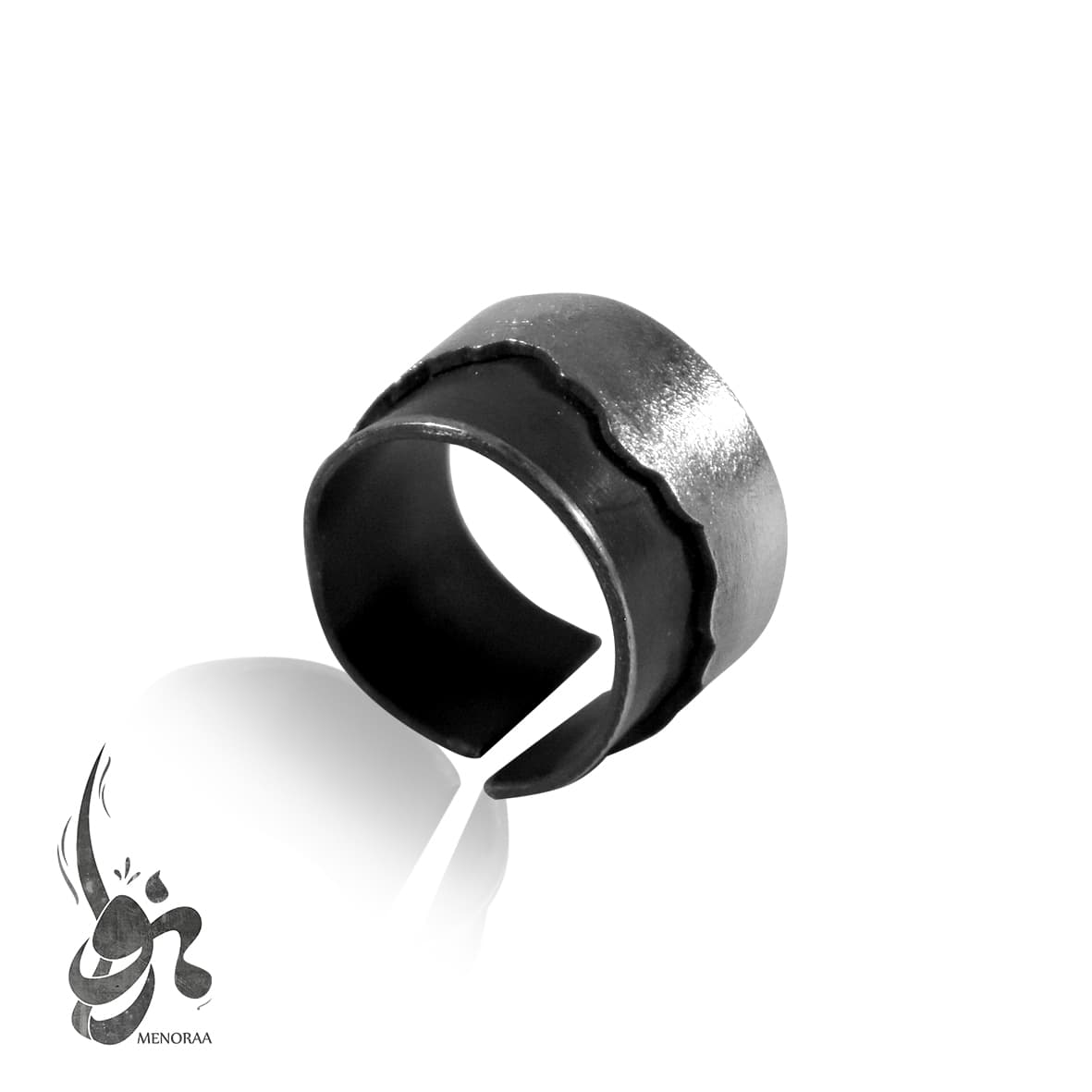 انگشتر نقره دست ساز زنانه مدل ساحل -گالری منورا — تصویر ۳