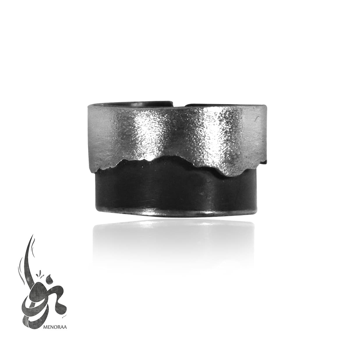 انگشتر نقره دست ساز زنانه مدل ساحل -گالری منورا — تصویر ۴