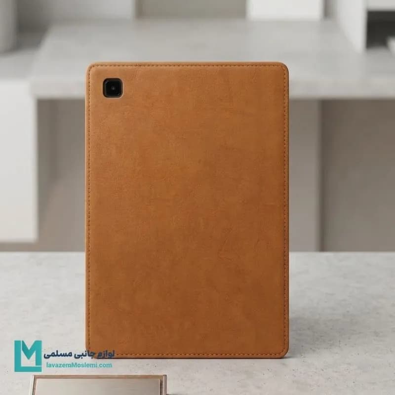 کیف تبلت چرمی ساده سامسونگ Galaxy Tab A7 Lite 8.7 T220 T225 عسلی کد T1025 | لوازم جانبی مسلمی