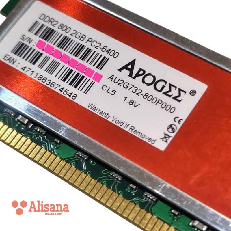 رم کامپیوتر آپوجی مدل AU2G732-800P002 ظرفیت 2 گیگابایت DDR2 800MHz CL5 — تصویر ۱۲