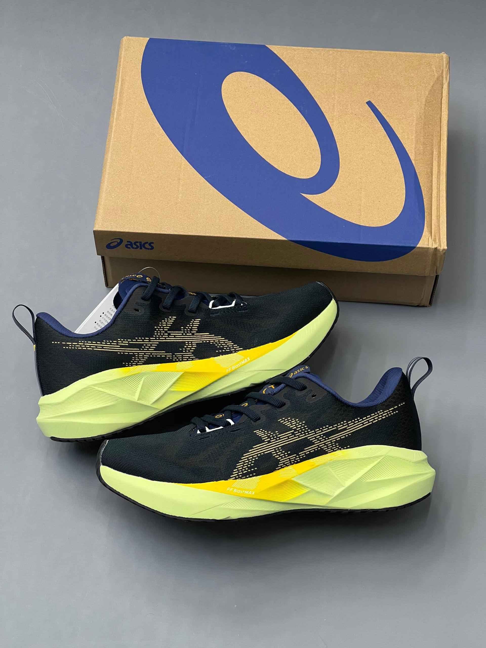 کتانی اسیکس نوا مکس 5 Asics nova max t مشکی و زرد — تصویر ۶