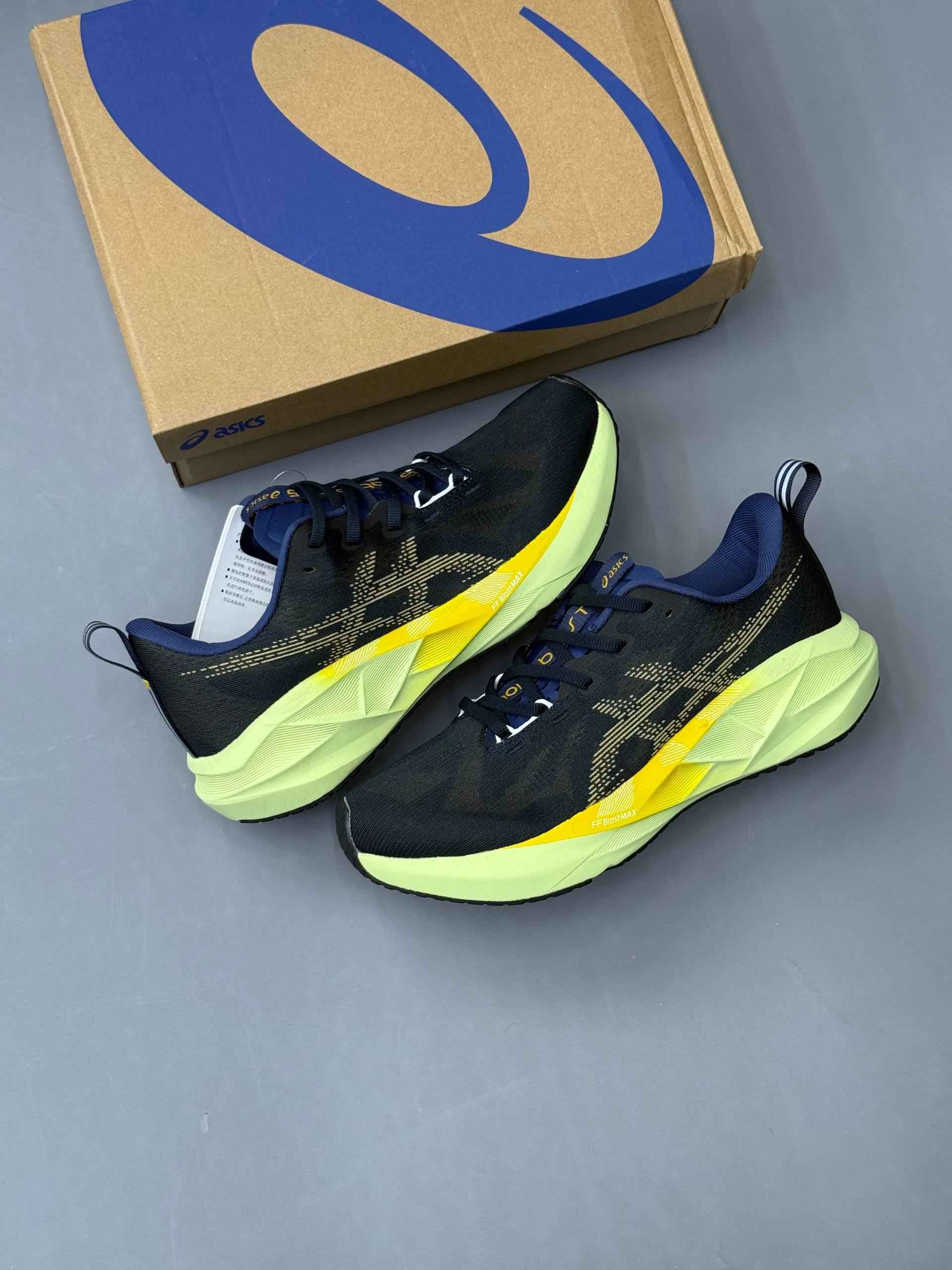 کتانی اسیکس نوا مکس 5 Asics nova max t مشکی و زرد — تصویر ۵