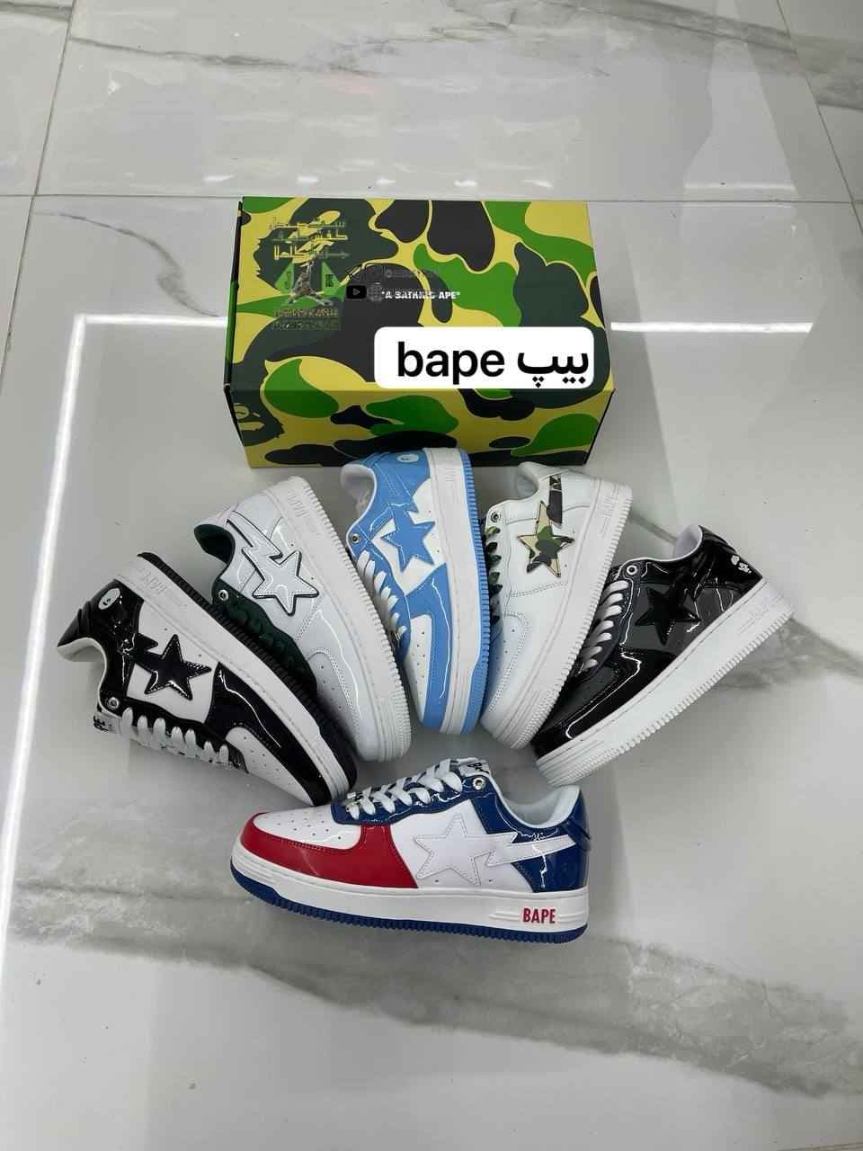 کتانی نایک ایر فورس بیپ nike airforce bape آبی روشن — تصویر ۲