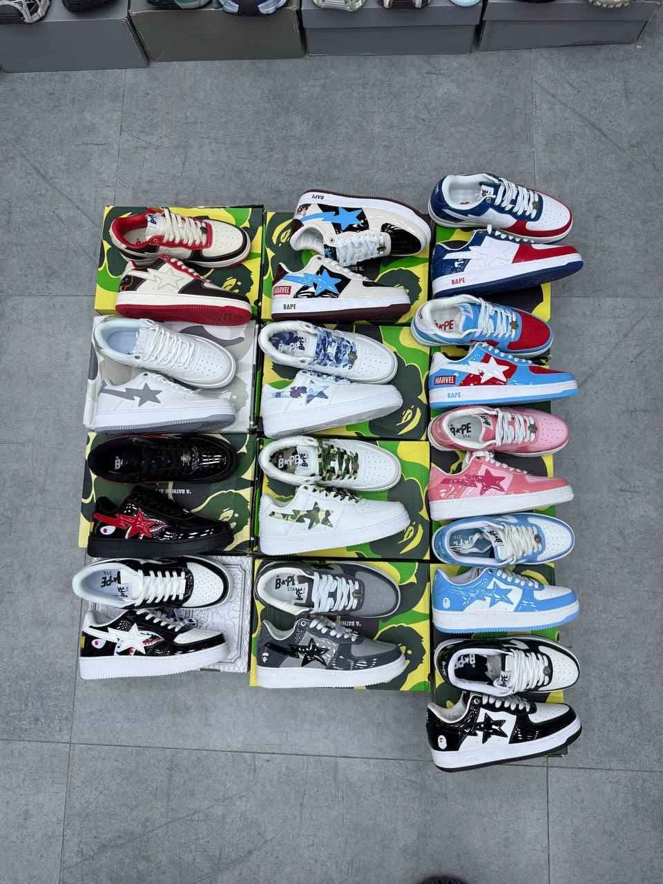 کتانی نایک ایر فورس بیپ nike airforce bape آبی روشن — تصویر ۳