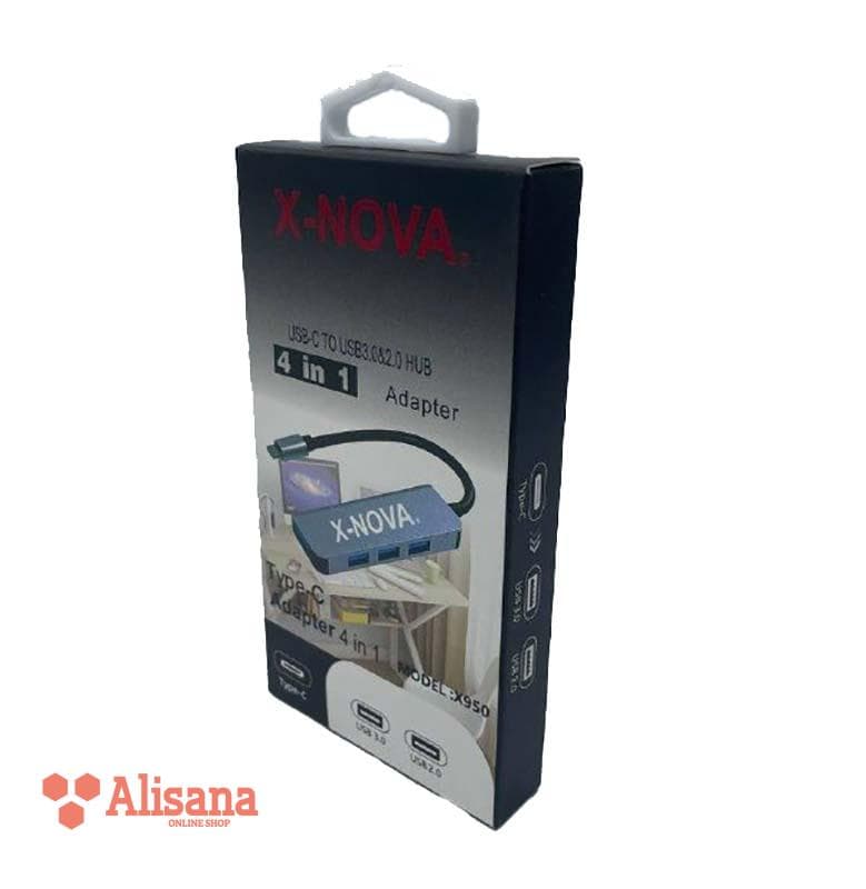 هاب USB3.0 تایپ C چهار پورت ایکس نوا مدل X950 — تصویر ۲