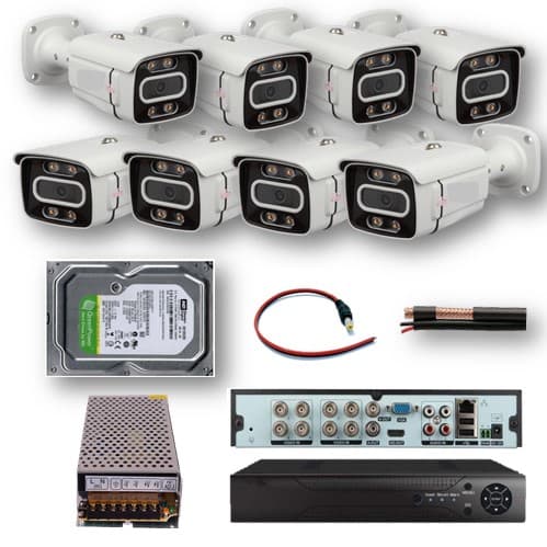 پکیج ۸ دوربین مداربسته فول اچ دی ۴K مناسب کارخانه و ساختمان — تصویر ۲