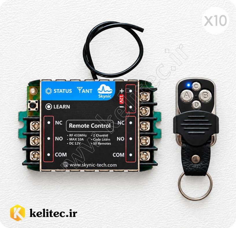 کارتن 10 تایی رسیور دو رله Skynic – موجود در دو مدل 12V و 220V — تصویر ۳