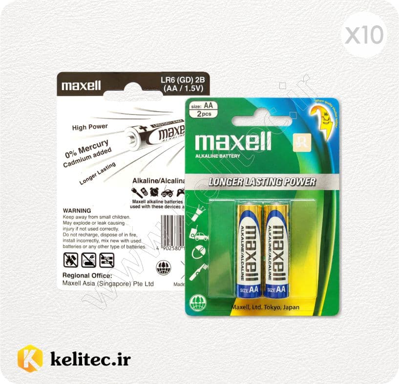 کارتن 10 جفت باتری قلمی آلکالاین مکسل – maxell — تصویر ۲