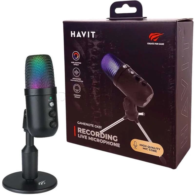 میکروفون رومیزی هویت مدل GK51 گیمینگ — تصویر ۴