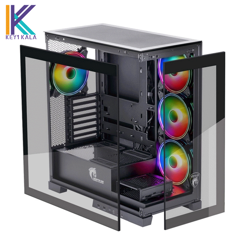 کیس کامپیوتر گرین GRIFFIN G8 RGB Mid Tower مشکی — تصویر ۴