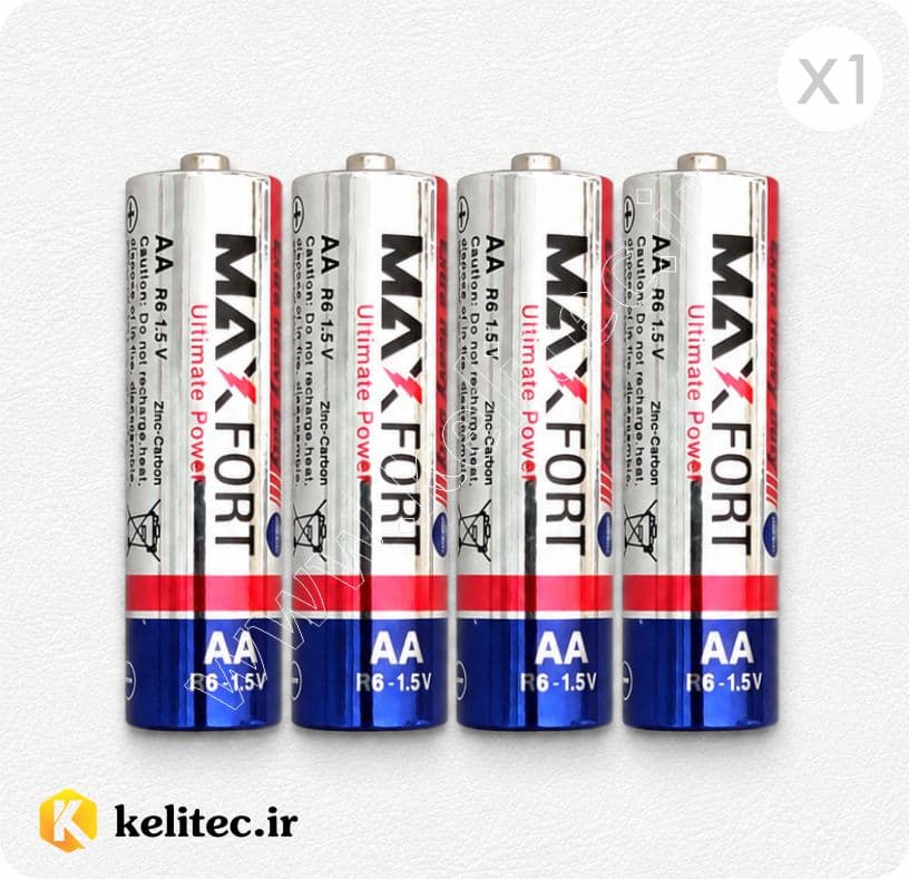 بسته چهار عددی باتری قلمی شیرینگ مکس فورت – MAXFORT