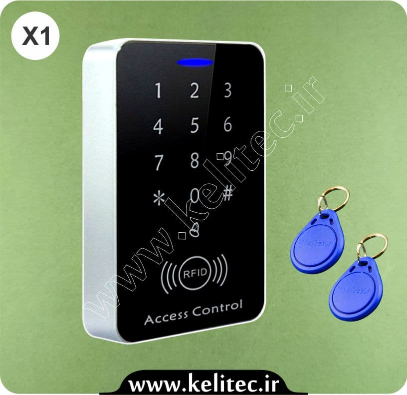 اکسس کنترل 125KHZ T10 – مجهز به صفحه کلید فشاری بدون نور پس زمینه (با دو عدد تگ)