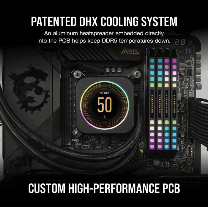 رم DDR5 دسکتاپ 32 گیگابایت 6000Mhz CL36 کورسیر مدل Dominator RGB دو کاناله — تصویر ۴