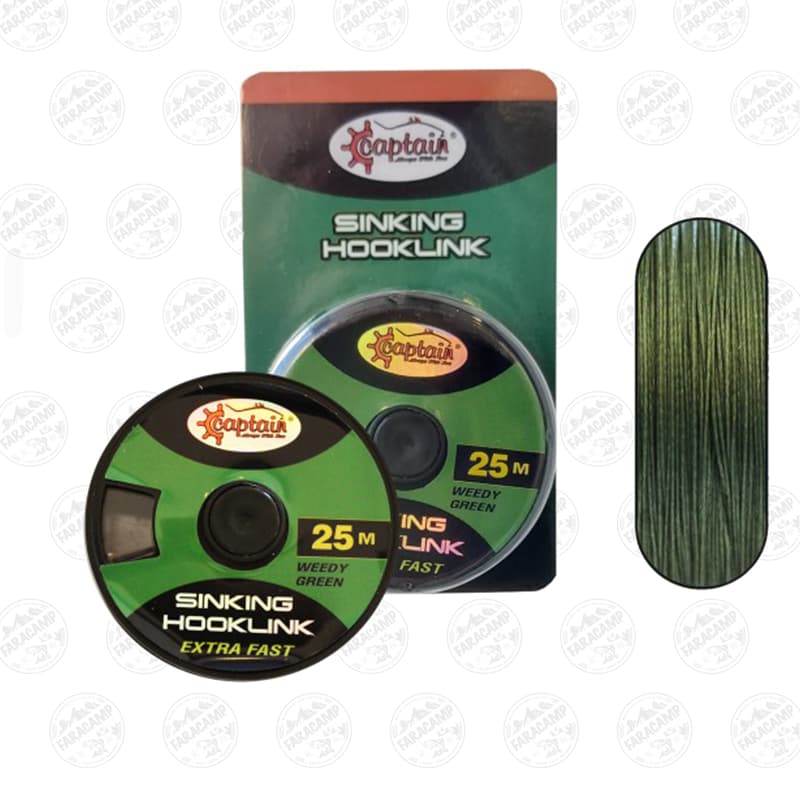 نخ لیدر FAST SINK کپوری ۲۵ متری استتار کاپیتان , CAPTAIN SINKING HOOKLINK 25LB