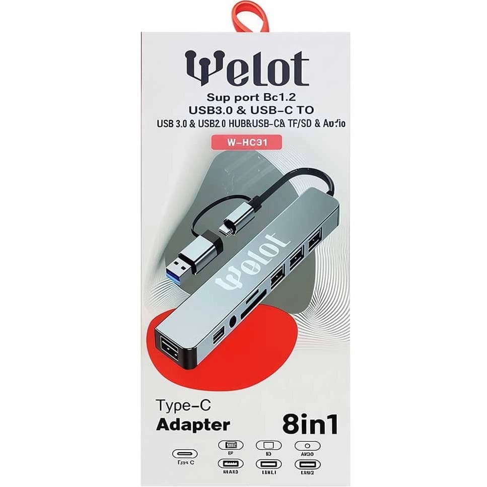 هاب 8 کاره WELOT W-HC81 TYPE-C — تصویر ۲