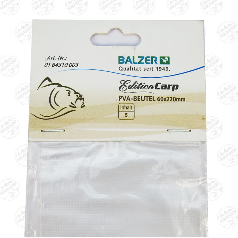 کیسه پی وی ای ماهیگیری بالزر ۵ عددی BALZER PVA BEUTEL EDITION CARP 85*175 — تصویر ۱۰