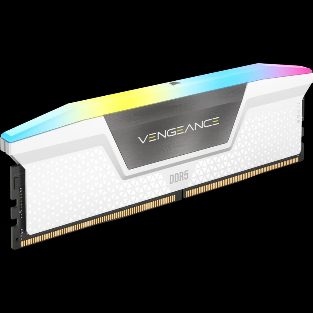 رم DDR5 دسکتاپ 32 گیگابایت 6400Mhz CL36 کورسیر مدل Vengance RGB Whiteدو کاناله — تصویر ۳