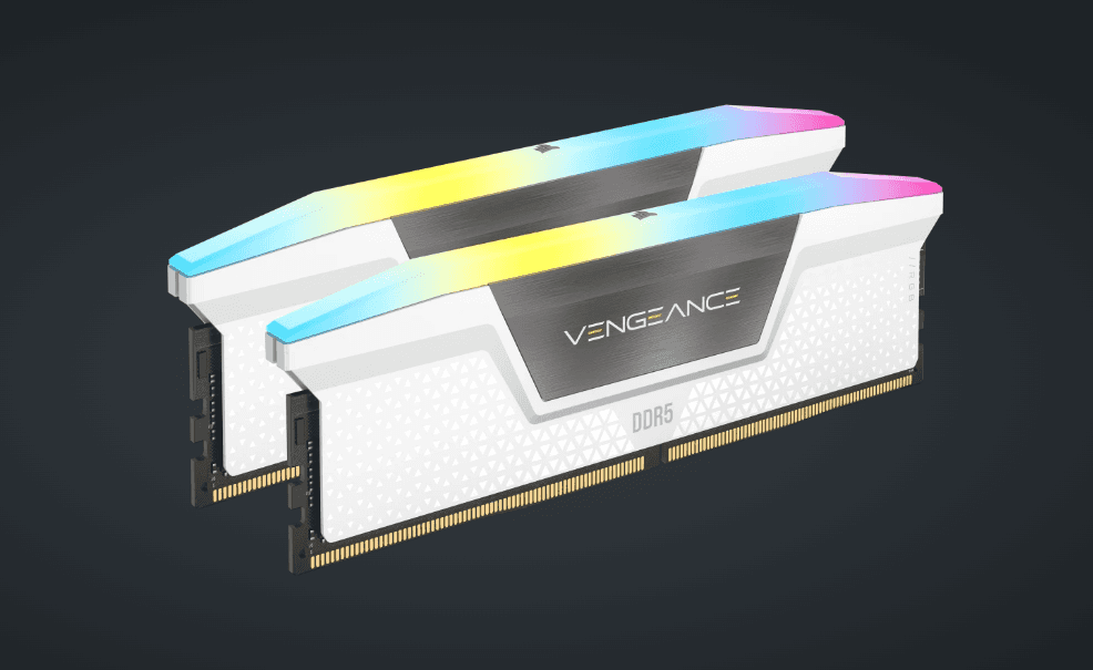 رم DDR5 دسکتاپ 32 گیگابایت 6400Mhz CL36 کورسیر مدل Vengance RGB Whiteدو کاناله — تصویر ۵