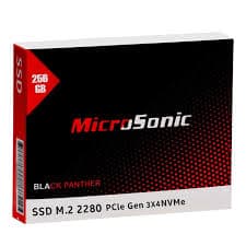 حافظه اس اس دی اینترنال میکروسونیک مدل Black Panther M.2 2280 NVMe ظرفیت 256 گیگابایت — تصویر ۲