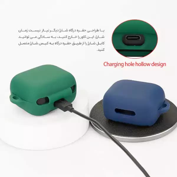 کاور ایرپاد انکر SoundCore R50i NC | رنگبندی کامل همراه قلاب فلزی — تصویر ۴