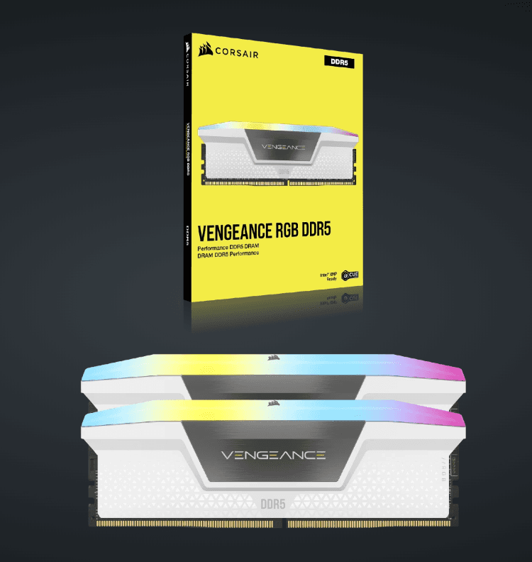 رم DDR5 دسکتاپ 32 گیگابایت 5200Mhz CL40 کورسیر مدل Vengance RGB Whiteدو کاناله — تصویر ۱۰