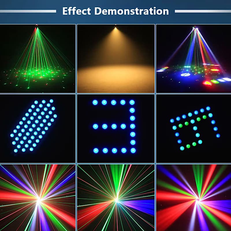 رقص نور مووینگ كينگ كنگ ۶ بازو لیزردار ۸۰ وات | Mini Six-Armed Disco Light — تصویر ۸