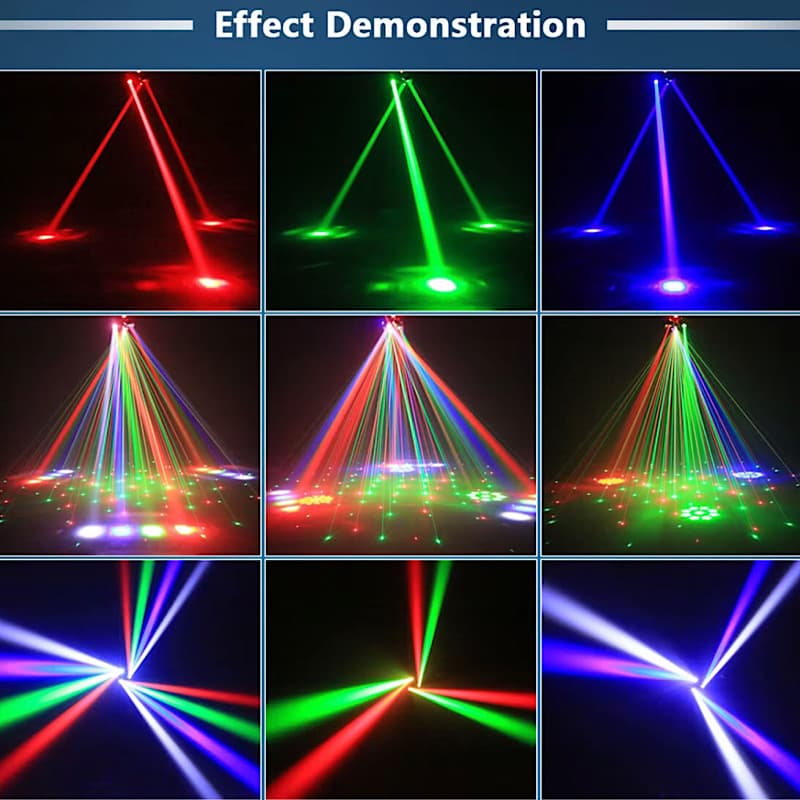 رقص نور مووینگ كينگ كنگ ۶ بازو لیزردار ۸۰ وات | Mini Six-Armed Disco Light — تصویر ۳