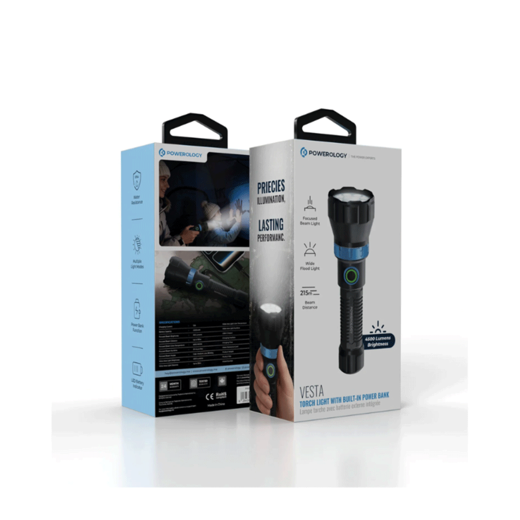 چراغ قوه پاورولوژی Powerology 4500LM Rechargeable — تصویر ۴