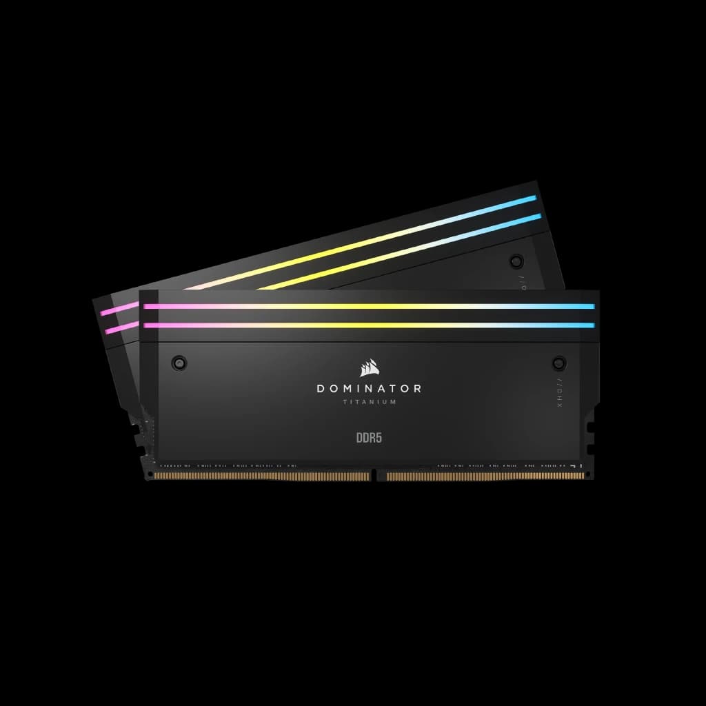 رم DDR5 دسکتاپ 96 گیگابایت 7200Mhz CL40 کورسیر مدل DOMINATOR TITANIUM BLACK دو کاناله