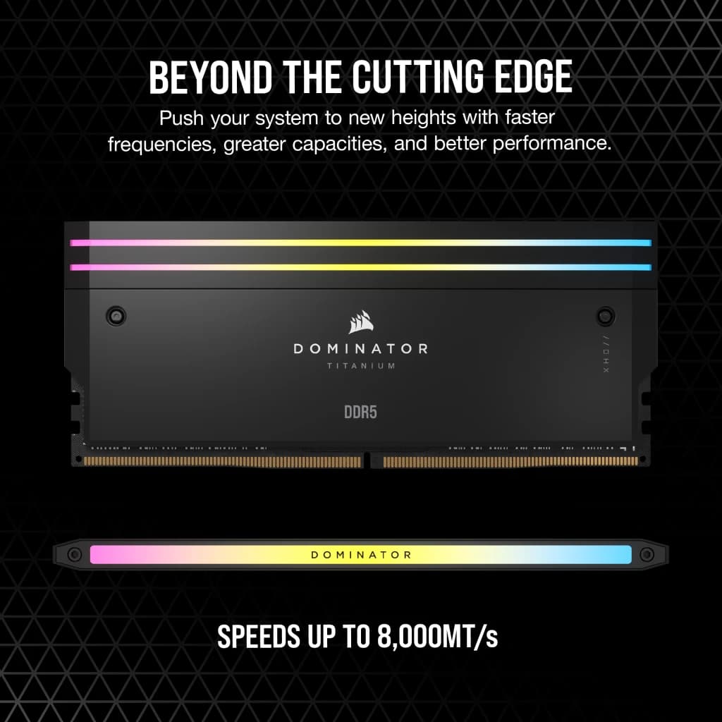 رم DDR5 دسکتاپ 96 گیگابایت 7200Mhz CL40 کورسیر مدل DOMINATOR TITANIUM BLACK دو کاناله — تصویر ۷