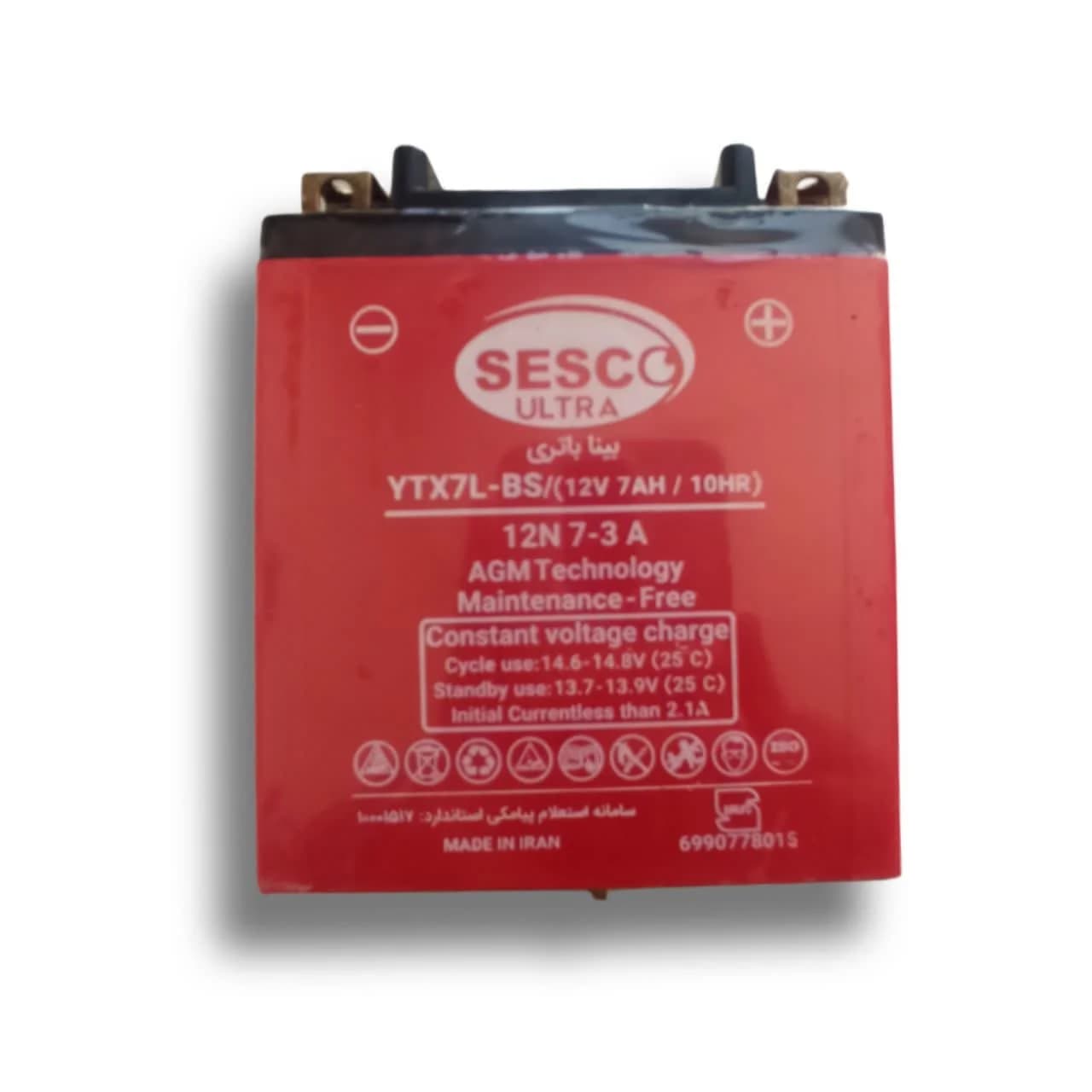 باطری 7 آمپر سسکو(sesco) پایه بلند — تصویر ۴