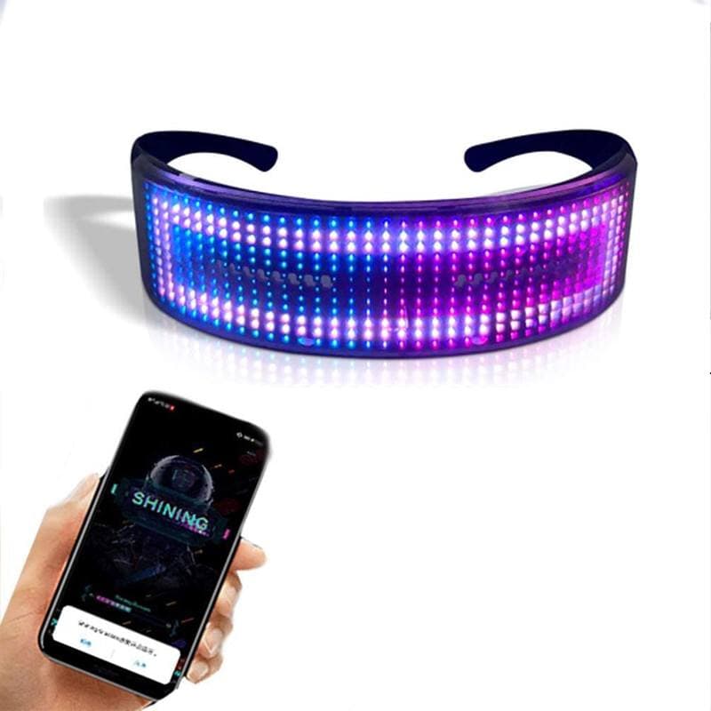 عینک دی جی ال ای دی بلوتوث دار فول کالر شارژی | Bluetooth Full Color LED DJ Glasses