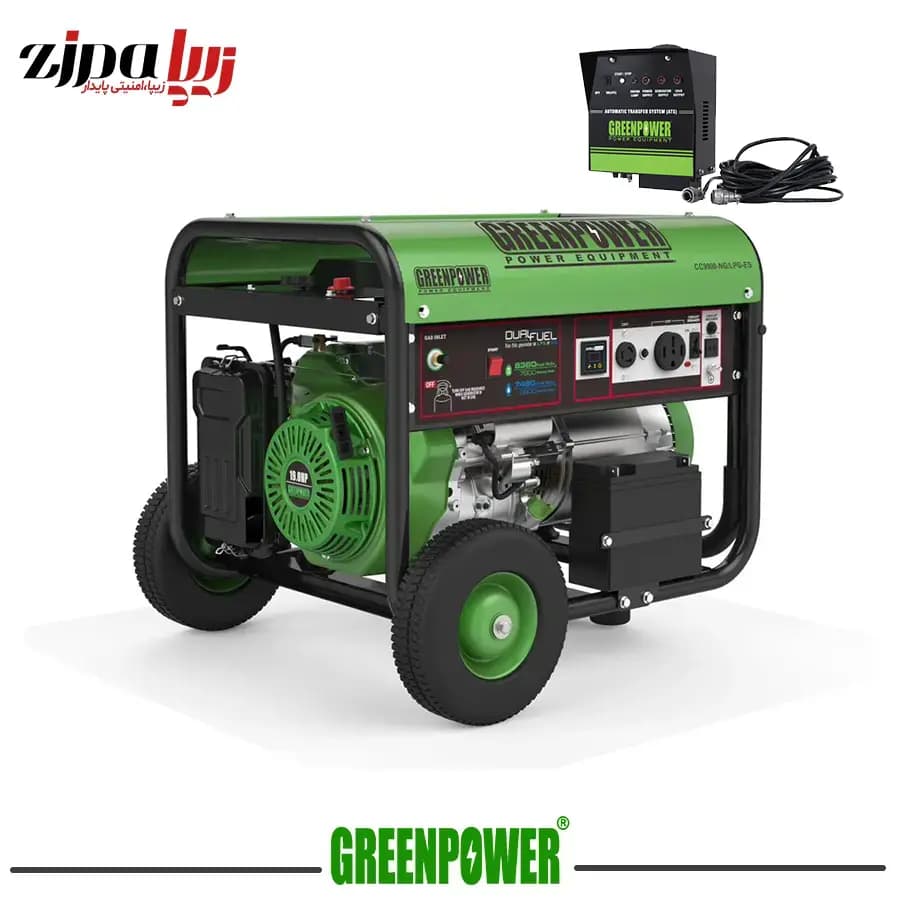 موتور برق گازسوز CC9000-NG/LPG گرین پاور تابلو اتوماتیک