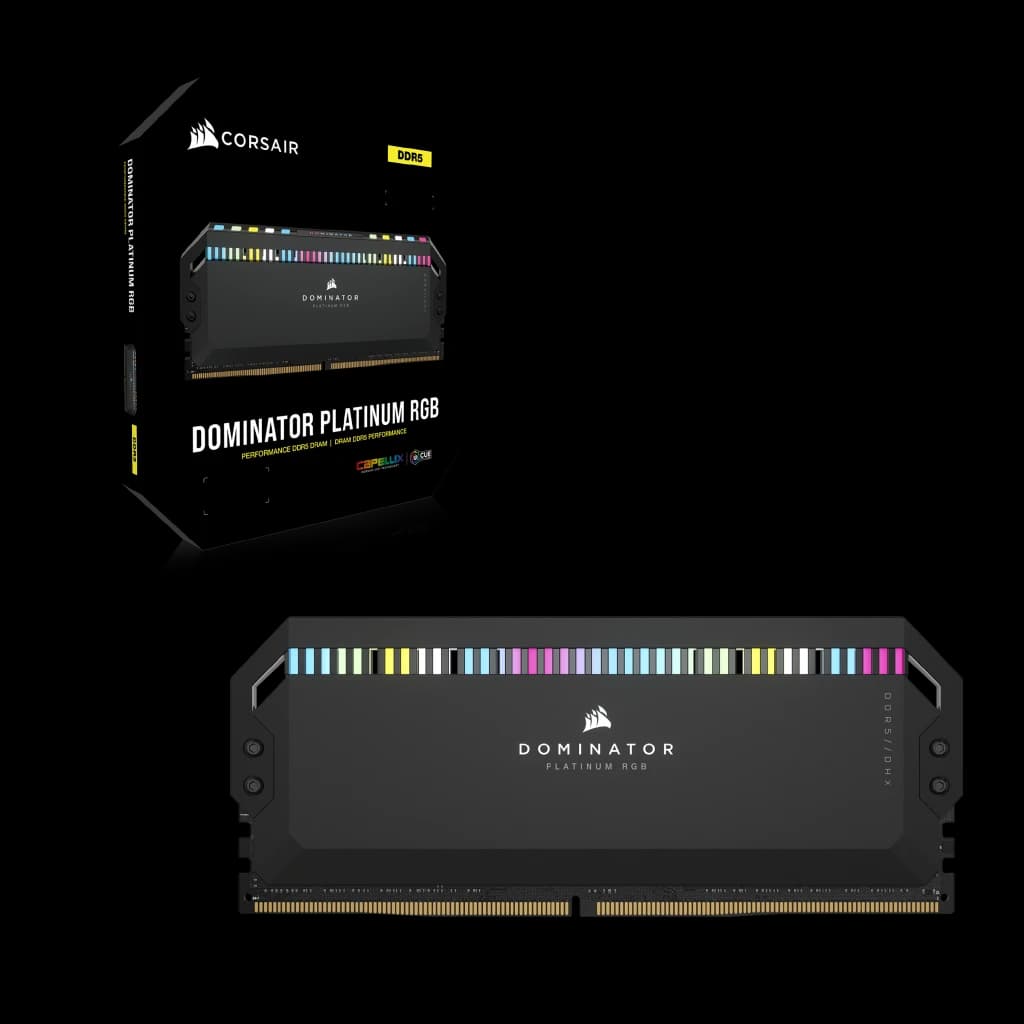 رم DDR5 دسکتاپ 32 گیگابایت 6200Mhz CL36 کورسیر مدل Dominator RGB Black دو کاناله — تصویر ۲