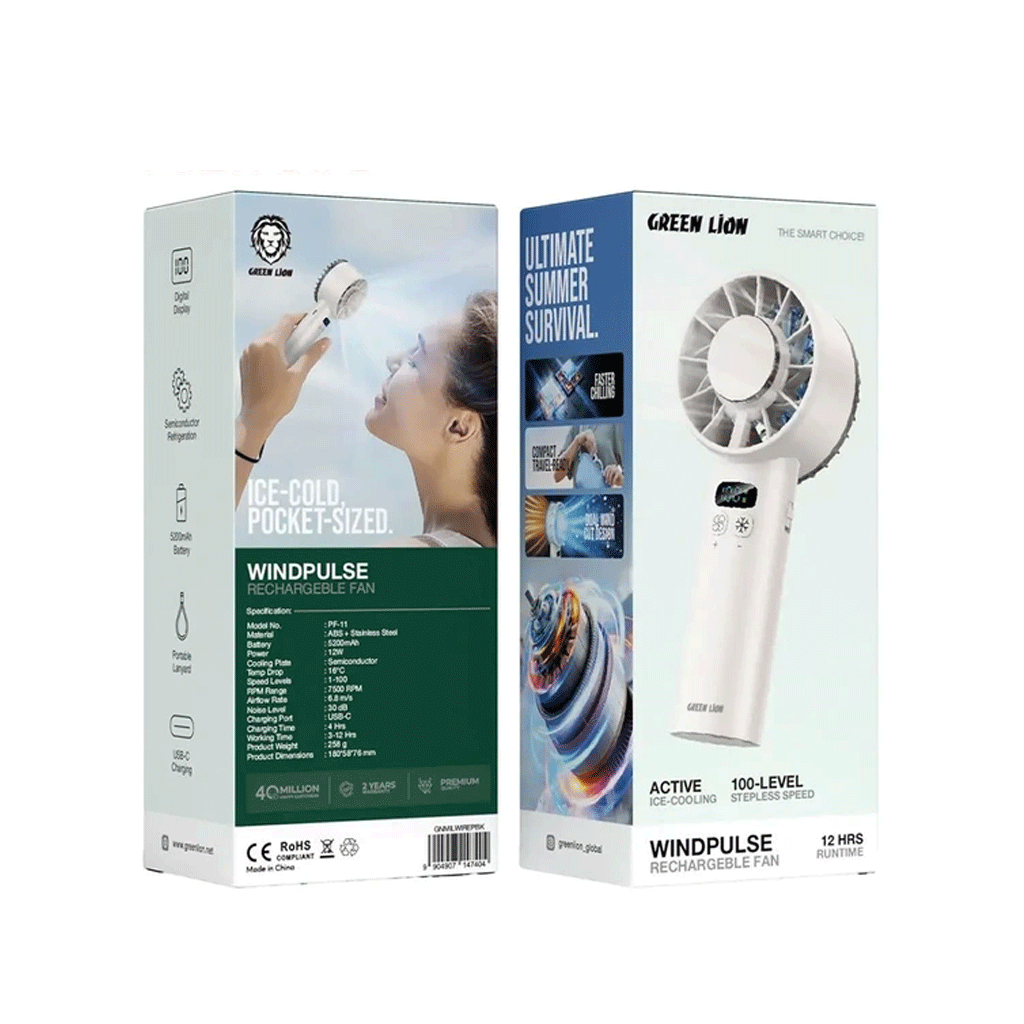 پنکه دستی گرین لاین Green Lion Windix Pro GNPF11WINDWH — تصویر ۲