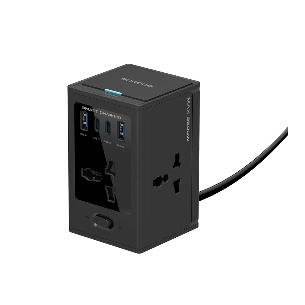 آداپتور چندپورت پرودو مدل Porodo Universal GaN Multi-Port Cube Adaptor — تصویر ۴
